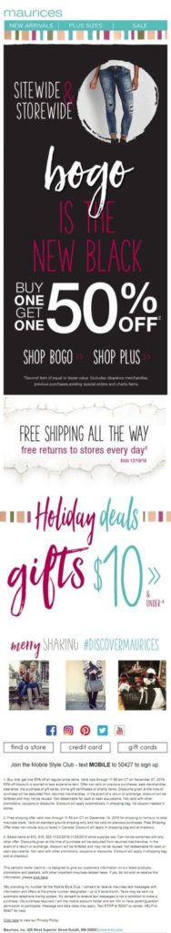 Black Friday Email Design from MAURICES
