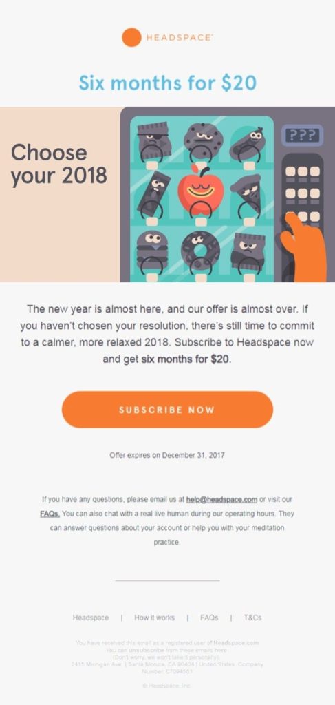 New year Email Design by HEADSPACE