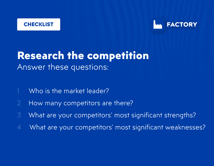 checklist for researching the competition for digital commerce