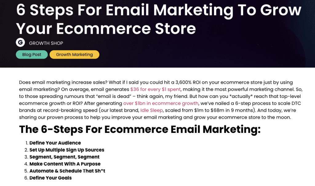 6 steps for ecommerce email marketing