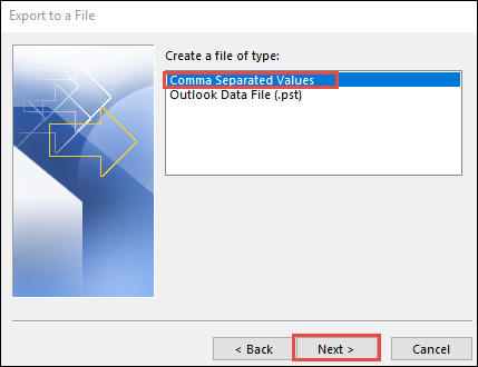 Convert Outlook Contacts to CSV