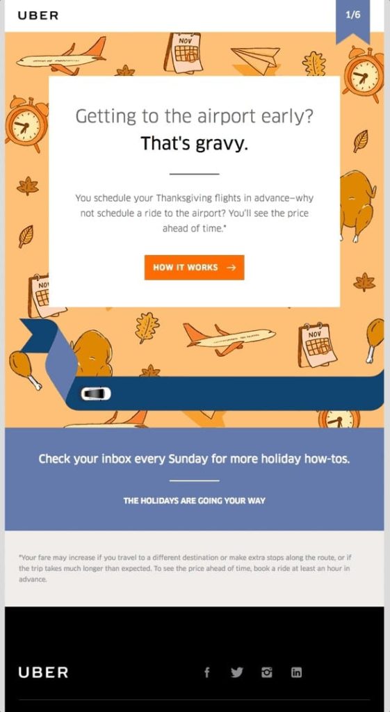 Thanksgiving Email Design by UBER