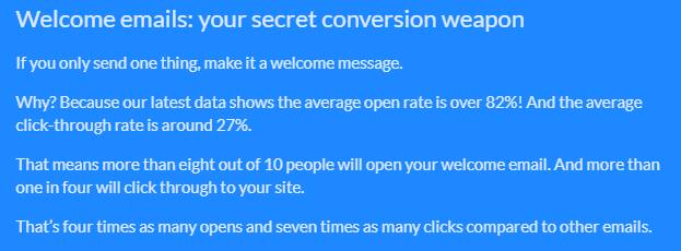 welcome email stats from GetResponse