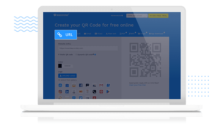 Select the type of QR code