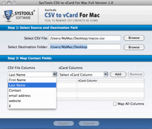 import CSV to vCard