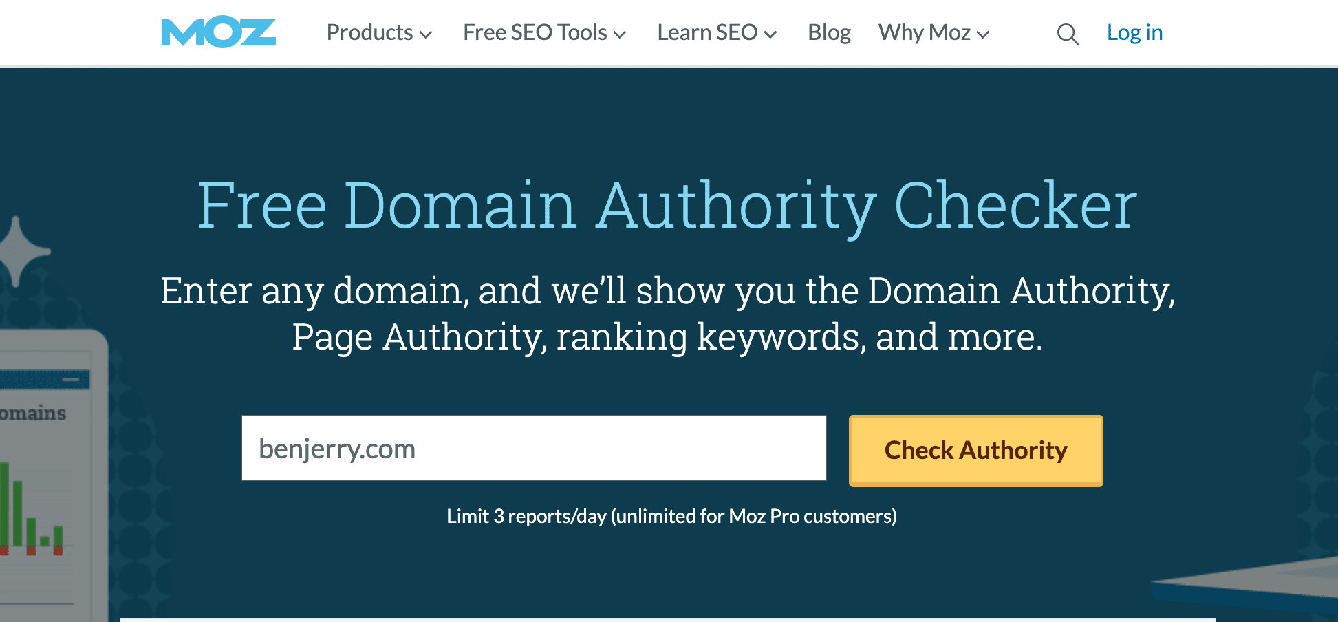 Improve domain authority with Moz DA checker.