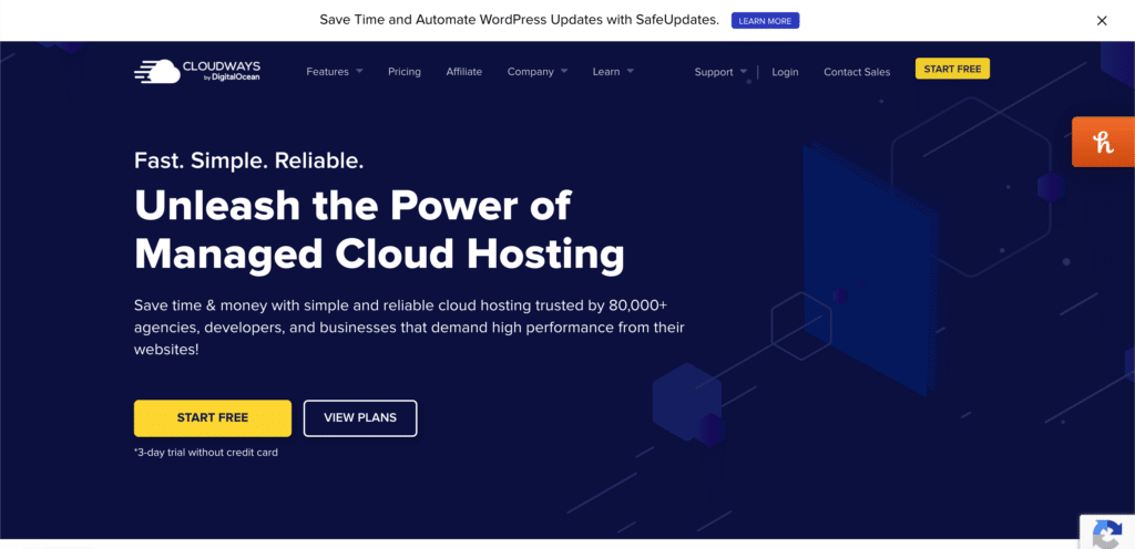 Cloudways fastest web hosting.