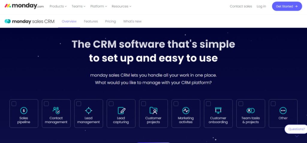 Monday.com- Best CRM for startups