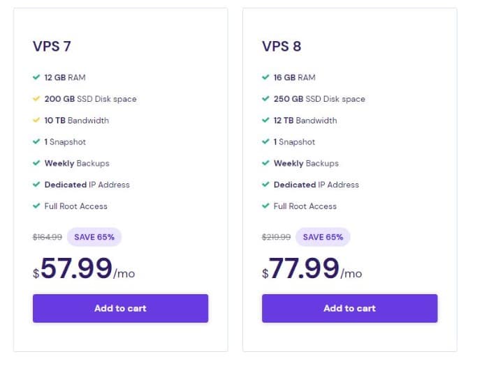 VPS 7 and 8 Pricing