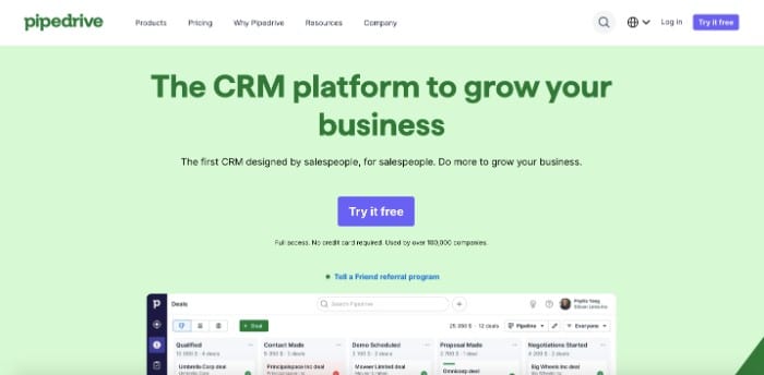 Pipedrive- Best CRM for startups