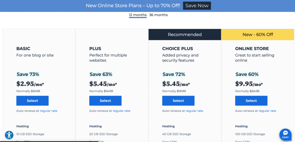 Hostinger vs. Bluehost; WordPress pricing.
