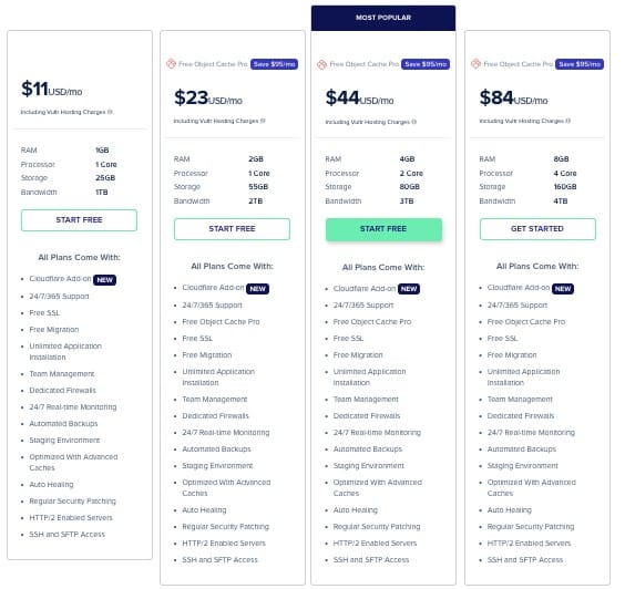 Cloudways Review, Vultr Price Plans