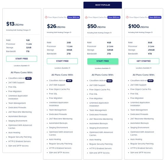 Cloudways Review, Vultr Price Plans II
