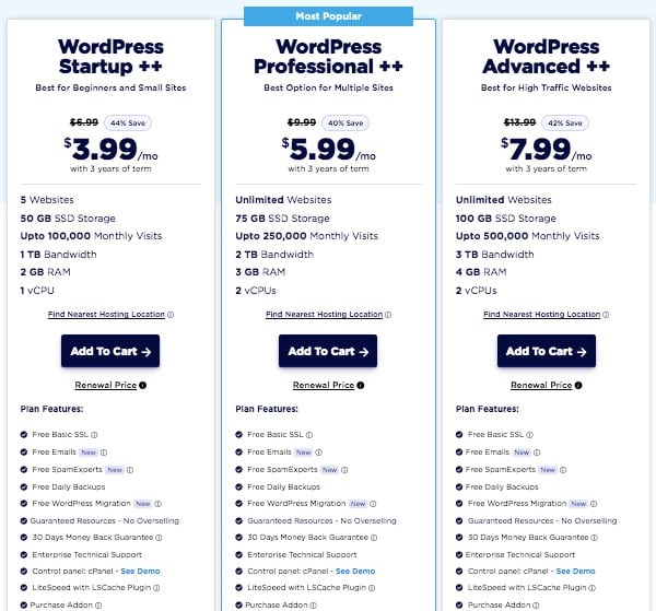 Accuweb Review, WordPress Hosting Pricing