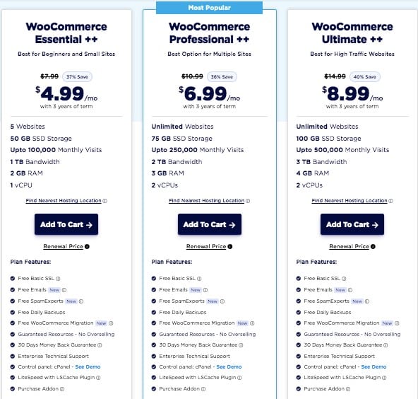 Accuweb Review, WooCommerce Hosting Pricing