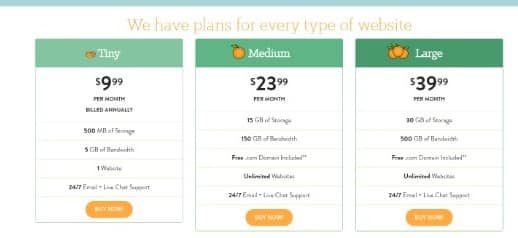 a small orange - shared hosting plans