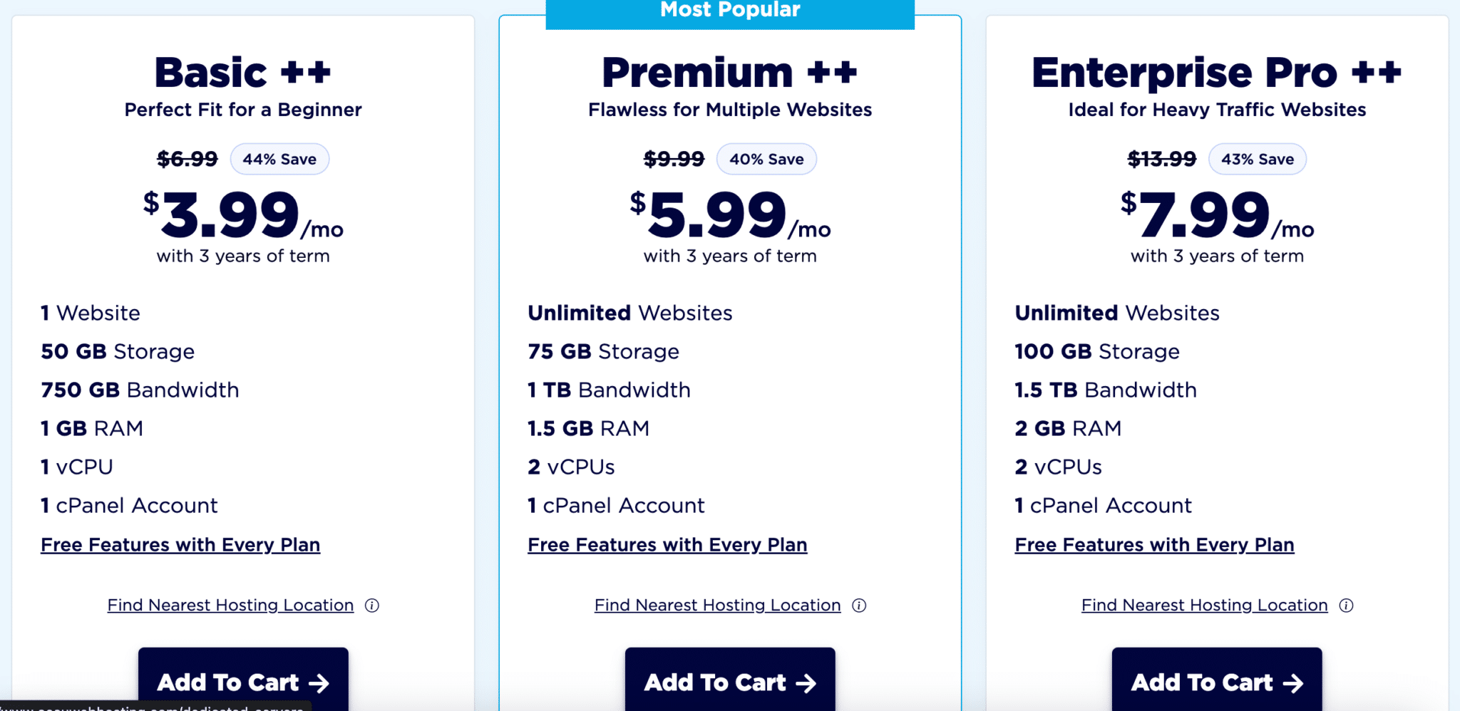 AccuWeb vs. IONOS - accuweb shared pricing