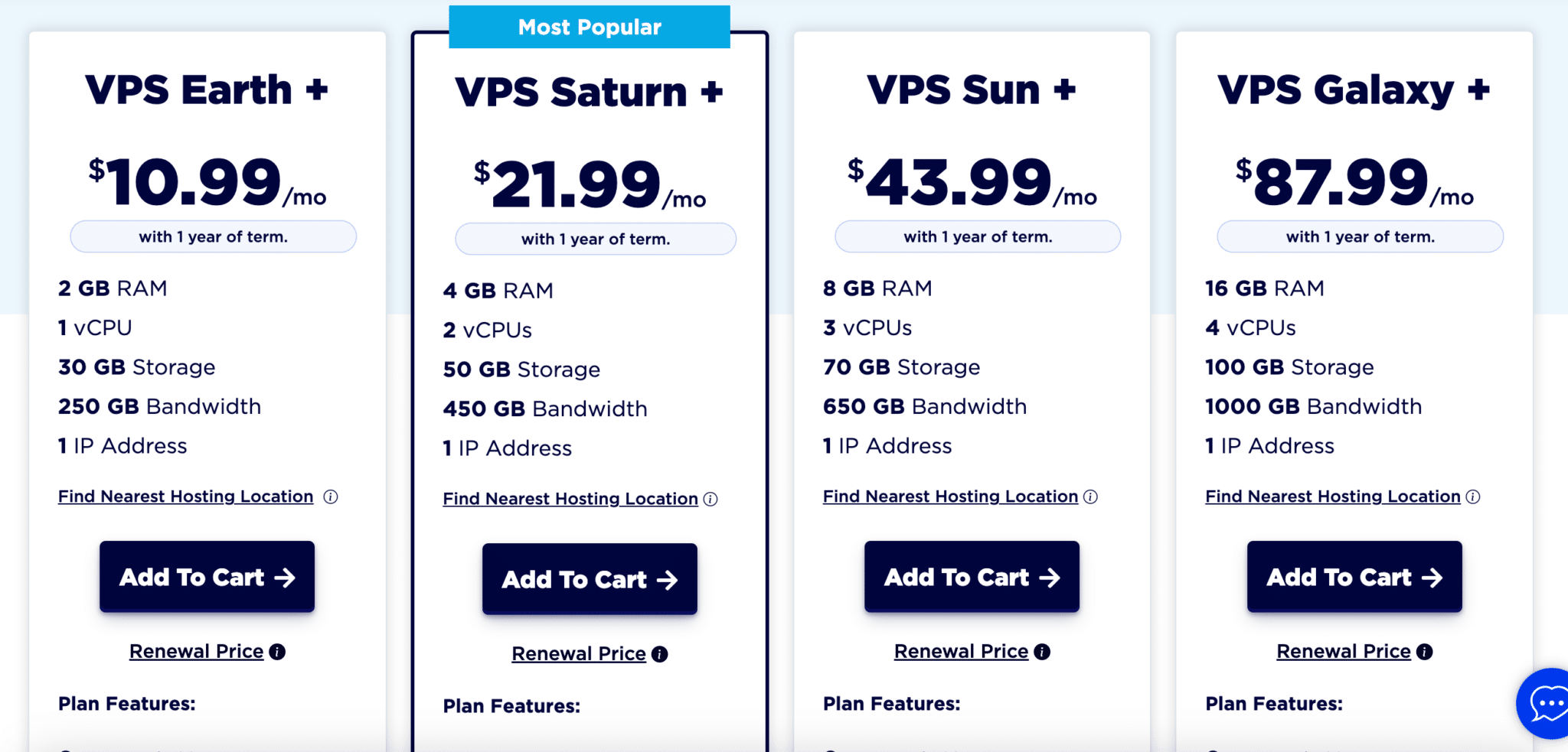 AccuWeb vs. IONOS - accuweb VPS pricing