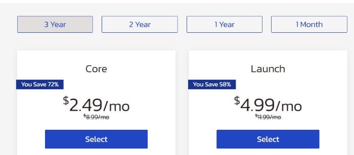 AccuWeb vs. InMotion - InMotion shared pricing