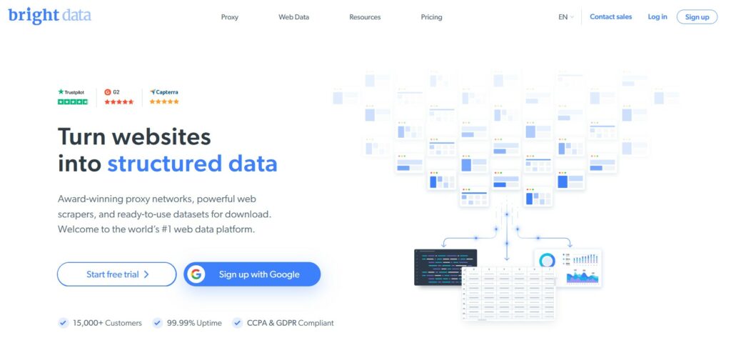 Bright Data homepage