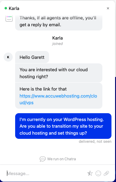 AccuWeb Cloud Hosting Customer Service