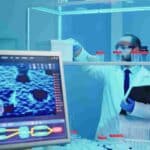 healthcare professional analysing hospital datas through hospital management software