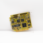 Antique circuit board showcasing vintage computing technology, isolated on a white background.